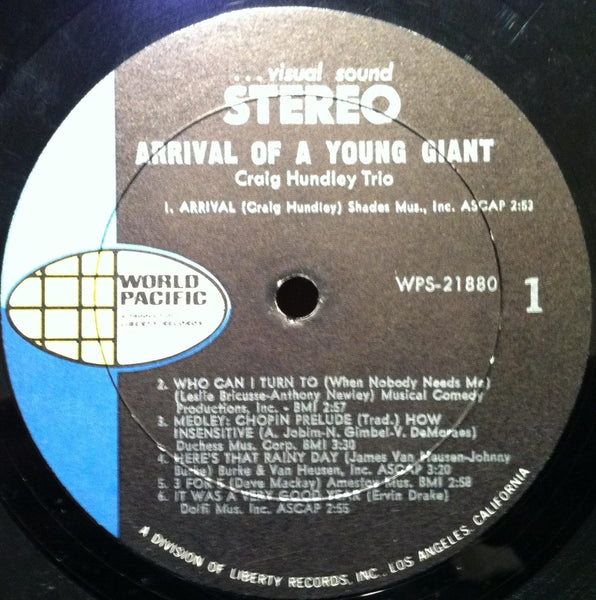 Craig Hundley Trio - Arrival Of A Young Giant LP VG WPS-21880 Vinyl 1968 - Shuga Records