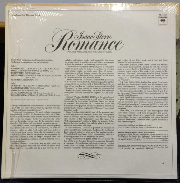 Isaac Stern - Romance Violin LP Mint- M 31425 Stereo USA CBS 1973 Record - Shuga Records
