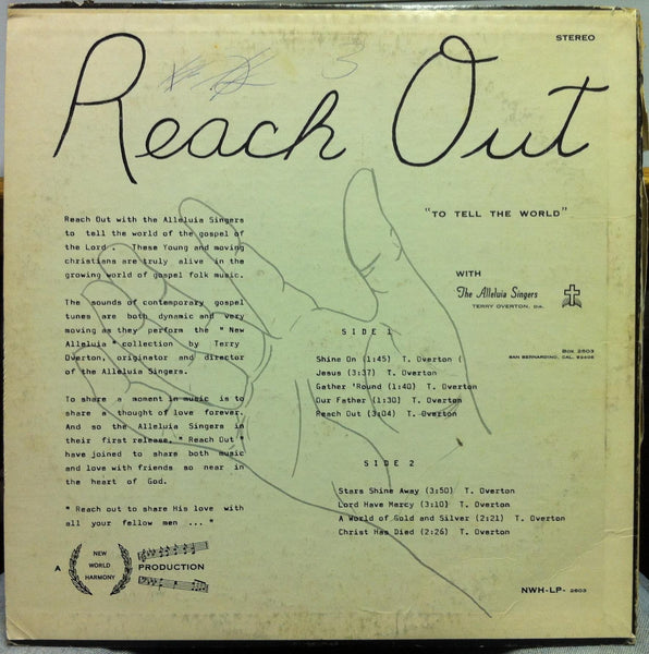 Alleluia Singers - Reach Out To The World LP VG Private 60's CA Xian Folk Rock - Shuga Records
