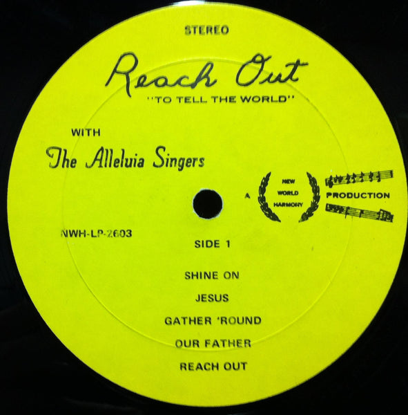Alleluia Singers - Reach Out To The World LP VG Private 60's CA Xian Folk Rock - Shuga Records