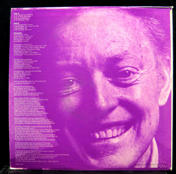 The John Bunch Quintet - John's Other Bunch - VG+ LP Record 1977 Famous Door US Vinyl - Jazz - Shuga Records