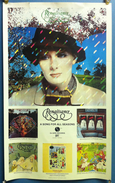 Renaissance - A Song For All Seasons 36"x22" In Store 1978 Sire Promo Poster - Shuga Records