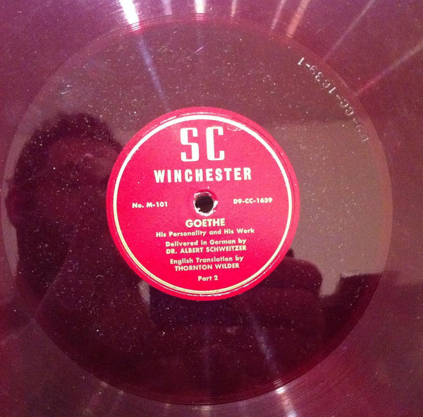 ALBERT SCHWEITZER goethe his personal & work 2 LP VG 1949 Lecture WINCHESTER - Shuga Records