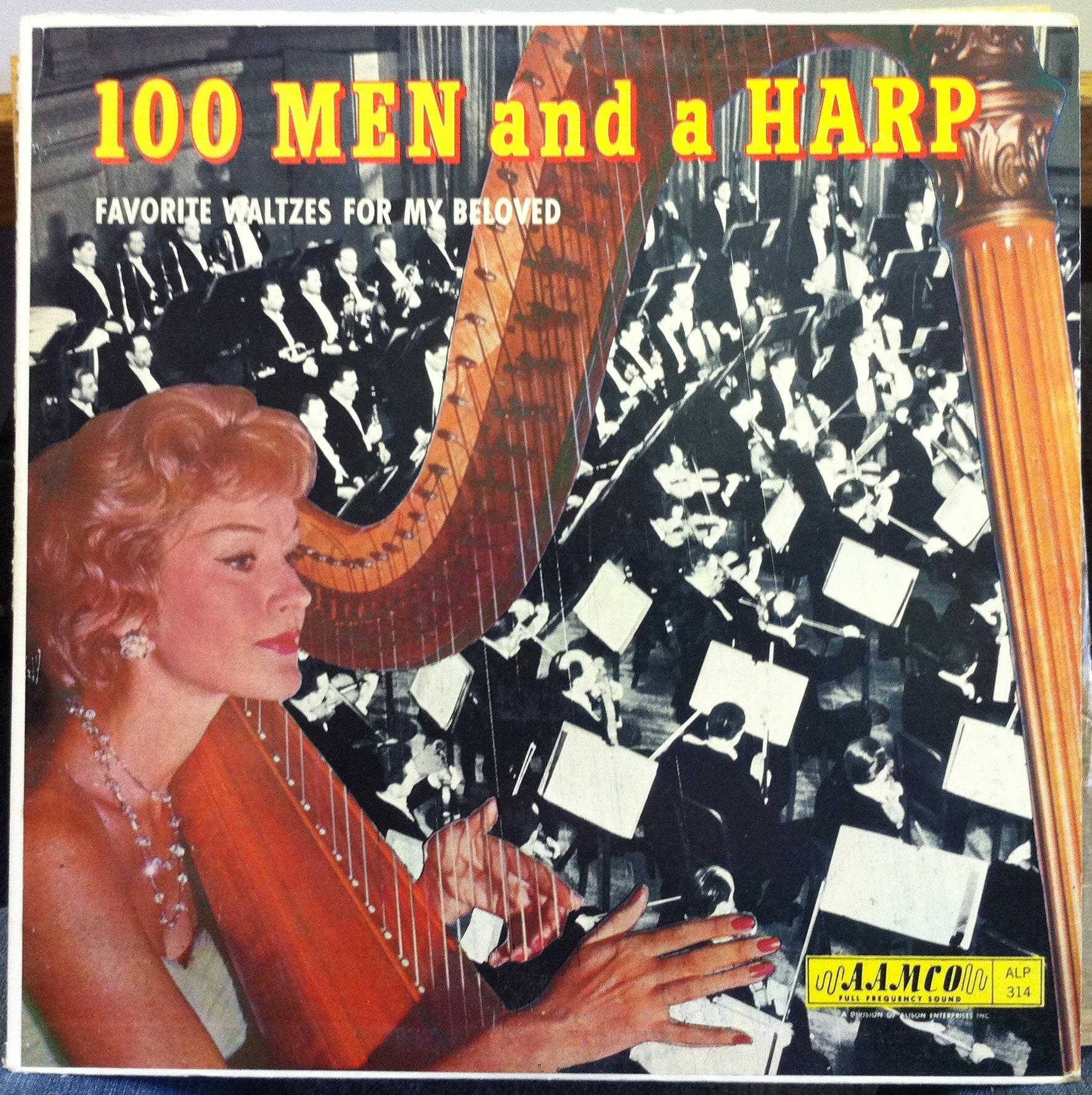 Enrico Valsevetti - 100 Men And A Harp LP Mint- ALP-314 Vinyl 1958 Record 1st - Shuga Records