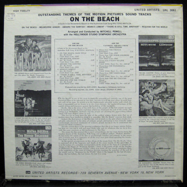 Mitchell Powell - On The Beach - Mint- LP Record 1959 United Artists USA Vinyl - Theme / Soundtracks - Shuga Records