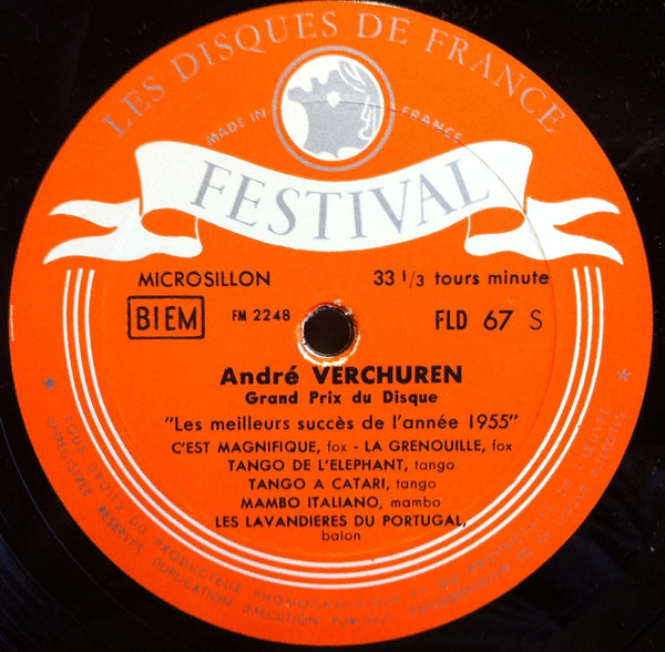 Andre Verchuren Les Plus Grands Susses Del L'Annee No 2 10" VG+ Fld 67 S 1955 - Shuga Records