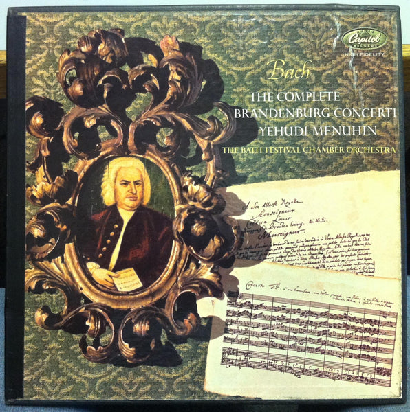 YEHUDI MENUHIN bach complete brandenburg concerti LP Mint- GBR-7217 Mono US 1960 - Shuga Records