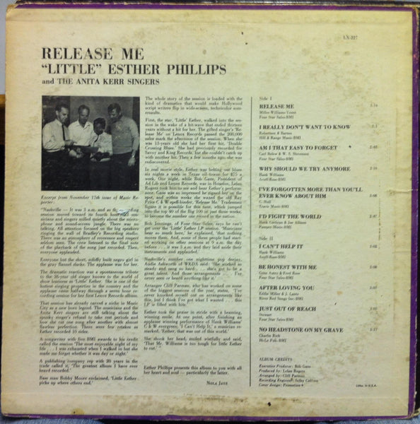 Esther Phillips - Release Me LP VG LX 227 Vinyl 1962 1st Press Mono Rare Soul - Shuga Records