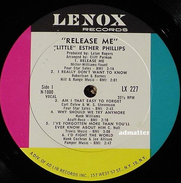 Esther Phillips - Release Me LP VG LX 227 Vinyl 1962 1st Press Mono Rare Soul - Shuga Records