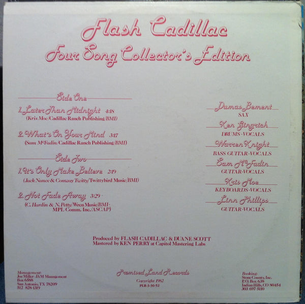 Flash Cadillac - Four Song Collector's Edition LP VG+ ID 3-30-52 Vinyl 1982 Rare - Shuga Records