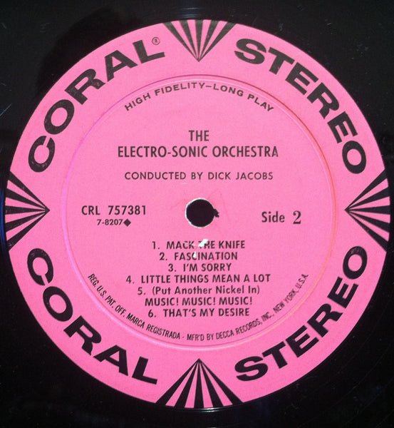 The Electro-Sonic Orchestra - The Electro-Sonic Orchestra - VG+ LP Record 1961 Coral USA Vinyl - Jazz / Space-Age / Electronic - Shuga Records