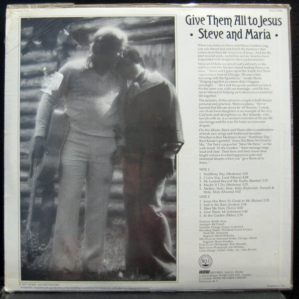 Steve & Maria - Give Them All To Jesus LP New Sealed WST-8742 Vinyl 1977 Record - Shuga Records