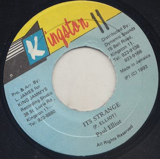 Paul Elliot ‎– It's Strange / It's Strange (Version) - VG 7" Single 45rpm 1993 Kingston 11 - Reggae