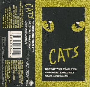 Andrew Lloyd Webber ‎– Cats: Selections From The Original Broadway Cast Recording - Used Cassette 1983 Geffen - Soundtrack