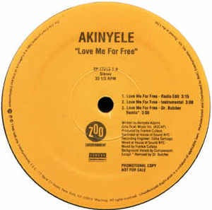 Akinyele ‎– Love Me For Free - Mint- 12" Single Record - 1996 USA Zoo Entertainment Vinyl - Hip Hop