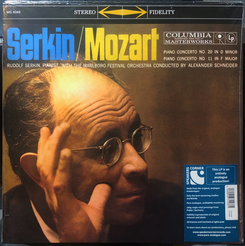 Rudolf Serkin / Alexander Schneider - Mozart ‎– Piano Concertos No. 20 & 11 (1959) - New Lp Record 2017 CBS Speakers Corner Europe Import Vinyl - Classical