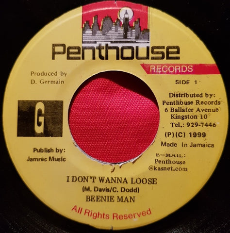 Beenie Man ‎– I Don't Wanna Loose / Version - VG+ 7" Single 1999 Penthouse Jamaica - Reggae