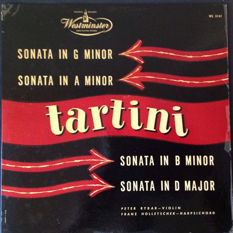 Peter Rybar, Franz Holletschek ‎– Tartini Sonata In G Minor / Sonata In A Minor / Sonata In B Minor / Sonata In D Major - VG+ LP Record 1952 Westminster Mono Vinyl - Classical