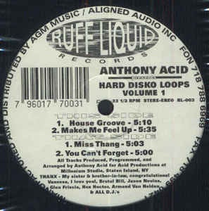 Anthony Acid ‎– Hard Disko Loops Volume 1 - VG+ Single Record - 1994 USA Ruff Liquid Vinyl - House / Disco