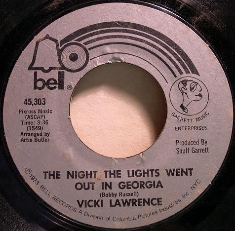 Vicki Lawrence ‎– The Night The Lights Went Out In Georgia / Dime A Dance - VG+ 7" Single 45 rpm 1973 USA Bell Records - Soul / Pop