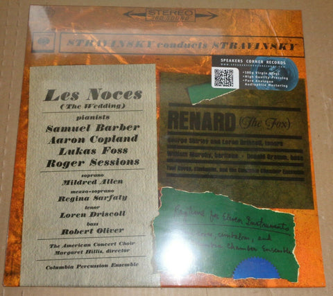 Stravinsky ‎– Stravinsky Conducts Stravinsky - Les Noces / Renard / Ragtime For Eleven Instruments (1962) - New LP Record 2016 CBS Speakers Corner 180 gram Vinyl - Classical