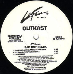 OutKast - ATLiens (Bad Boy Remix) - VG 12" Single USA 1996 Promo - Hip Hop