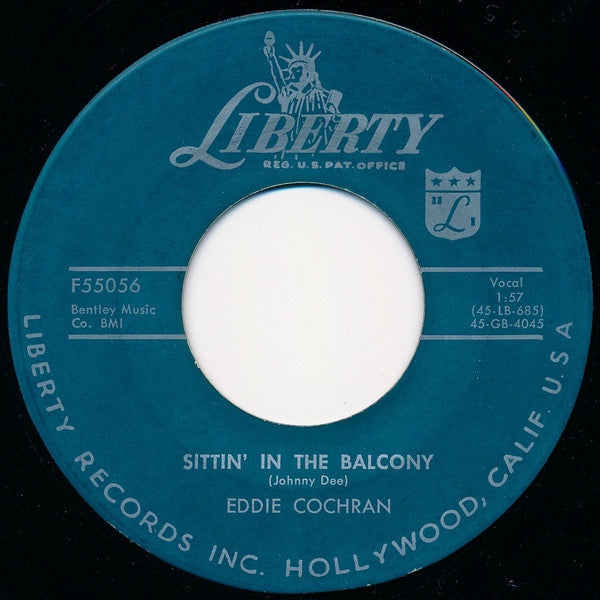 Eddie Cochran ‎- Sittin' In The Balcony - VG 7" Single 45 RPM 1957 USA - Rock / Pop