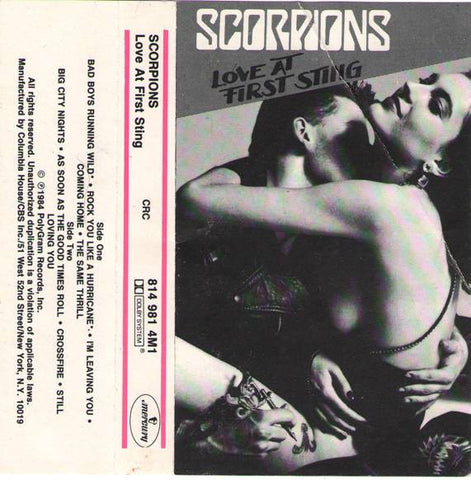 Scorpions ‎– Love At First Sting - Used Cassette Tape Mercury 1984 USA - Rock