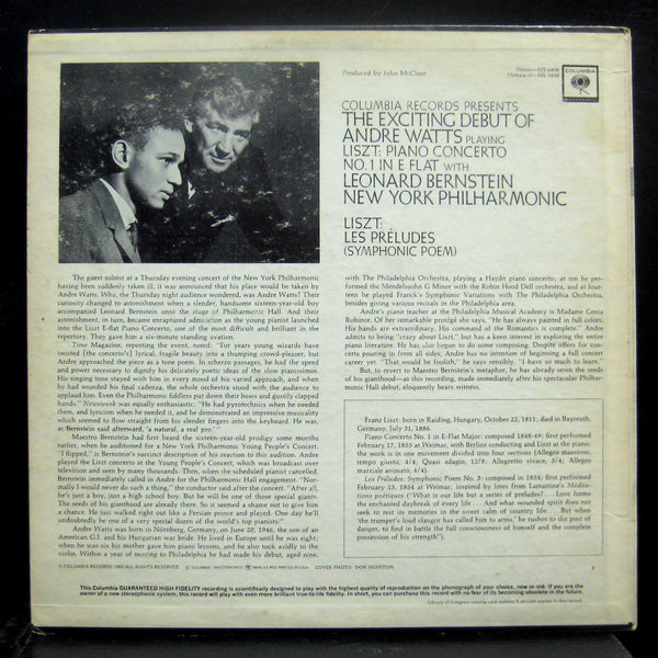 Andre Watts - Liszt Piano Concerto No. 1 LP VG+ ML 5858 Mono 2 Eye Vinyl 1963 - Shuga Records