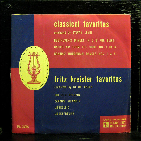 SYLVAN LEVIN & GLENN OSSER classical favorites / fritz kreisler 10" VG+ MG 25066 - Shuga Records