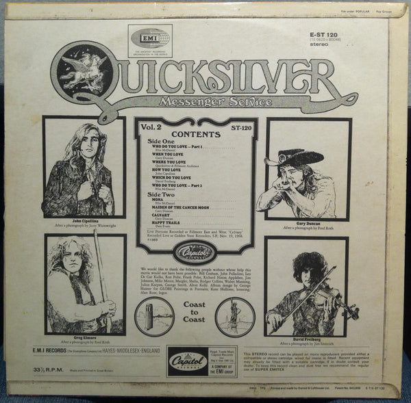 QUICKSILVER MESSENGER SERVICE happy trails LP VG E ST 120 Vinyl 1969 Record - Shuga Records