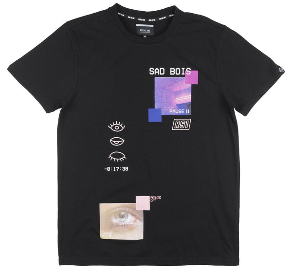 Rise As 1ne - Sad Bois Glow in the Dark Men's Black T-Shirt - Shuga Records