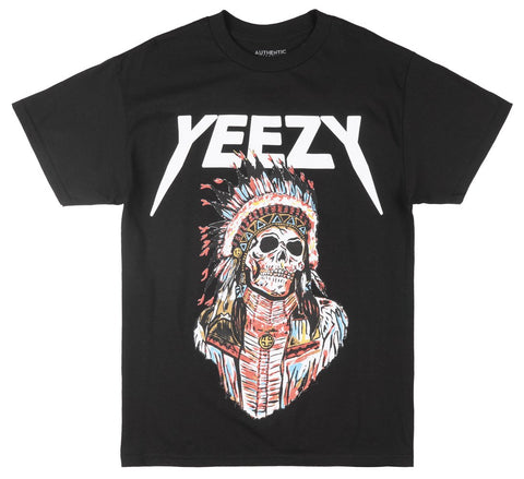 Authentic Classics - Men's Black Kanye West 'Yeezy' Chief Skull T-Shirt