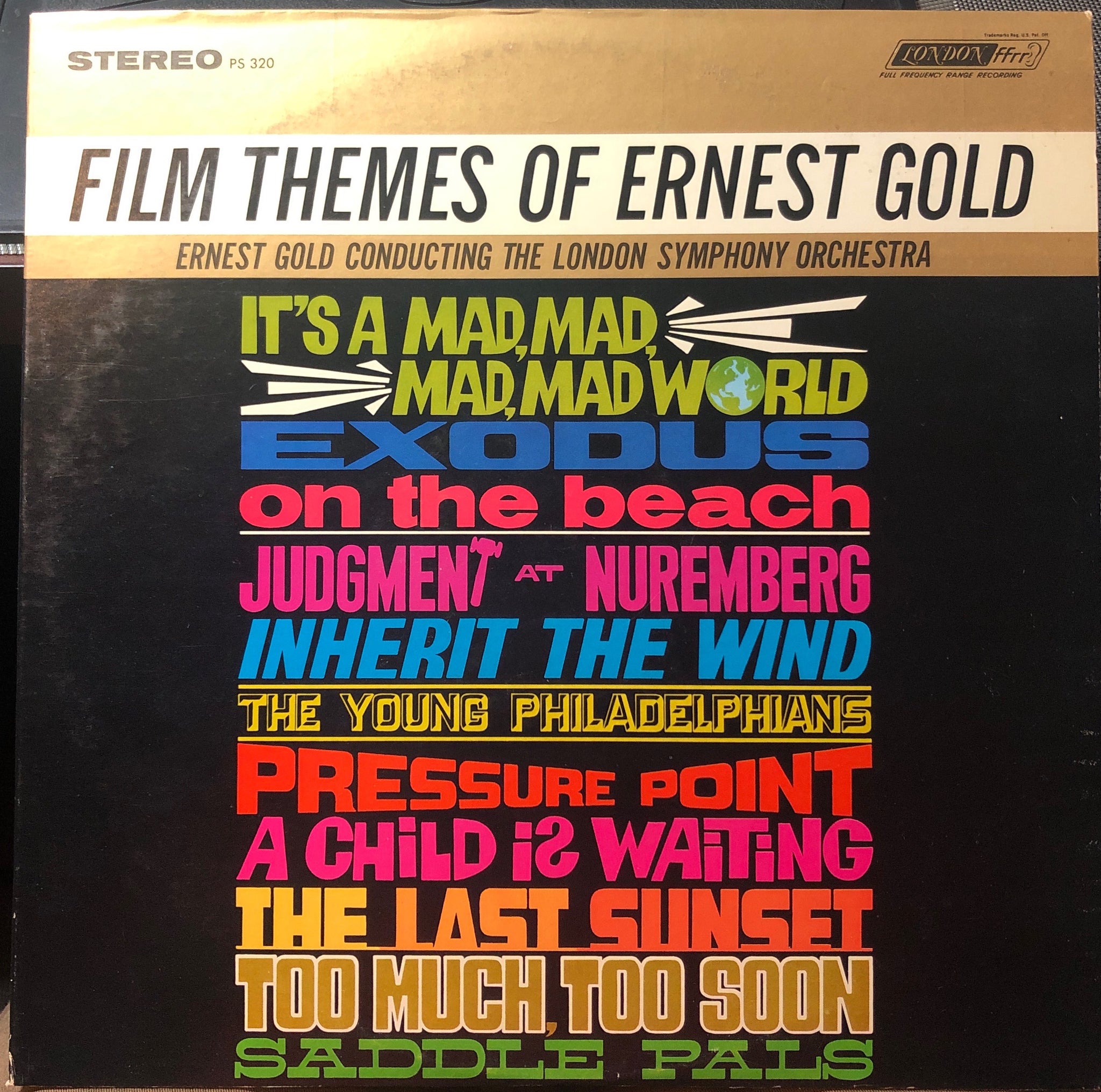 Ernest Gold ‎– Film Themes Of Ernest Gold - VG+ Lp Record 1963 London ffss UK Import Stereo Blue Back Vinyl - Stage & Screen / Soundtrack - Shuga Records