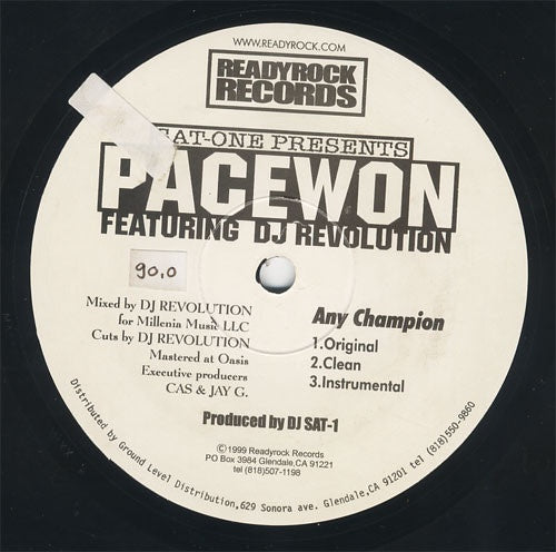 DJ Sat-One ‎– Any Champion / Fuk Dat Shit VG+ 12" Single 1999 Readyrock Records USA - Hip Hop