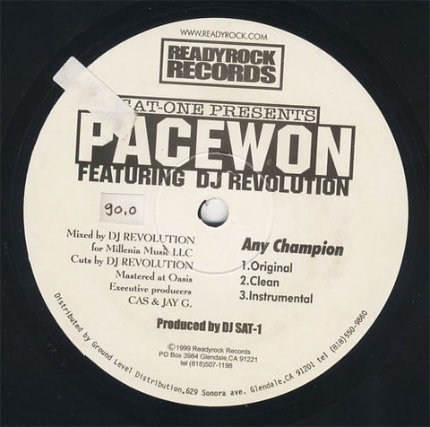 DJ Sat-One ‎– Any Champion / Fuk Dat Shit VG+ 12" Single 1999 Readyrock Records USA - Hip Hop