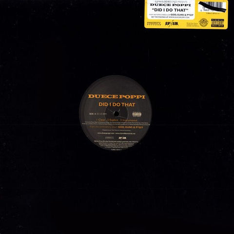 Duece Poppi ‎– Did I Do That - M- 12" Single 2006 Piority Records US- Hip Hop