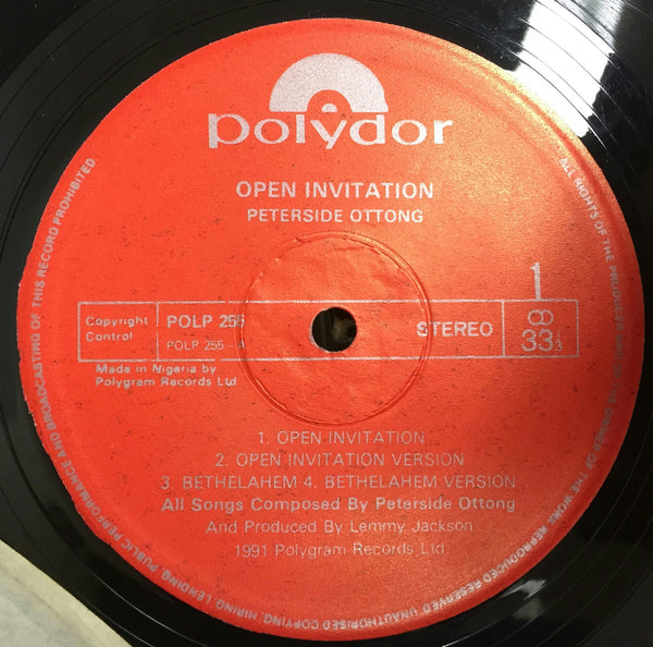 Peterside - Open Invitation - VG+ LP Record 1991 Polydor Nigeria Original Vinyl - African / Boogie / Funk / Reggae - Shuga Records