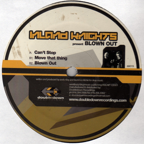 Inland Knights - Blown Out - VG+ 12" Single Record 2002 Doubledown Recordings USA - Deep House / Tech House - Shuga Records