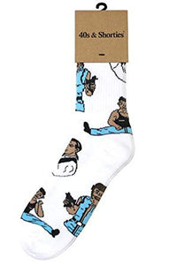 40s and Shorties - Men's White 'Action Heroes' Socks