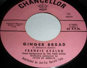 Frankie Avalon- Ginger Bread / Blue Betty- VG+ 7" Single 45RPM- 1958 Chancellor USA- Pop