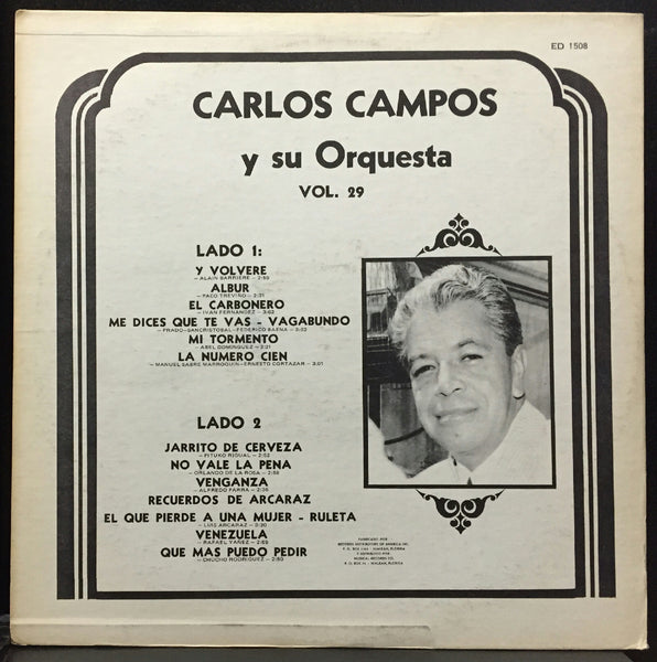 Carlos Campos Y Su Orquesta Vol 29 LP VG+ Latin Soul Boogaloo ED 1508 Musart - Shuga Records
