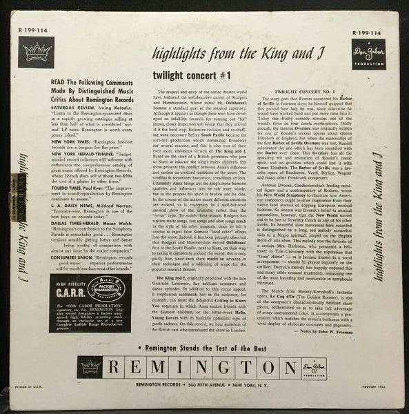 FRANK CHACKSFIELD the king & i LP VG R-199-114 Remington 1952 Alex Steinweiss - Shuga Records