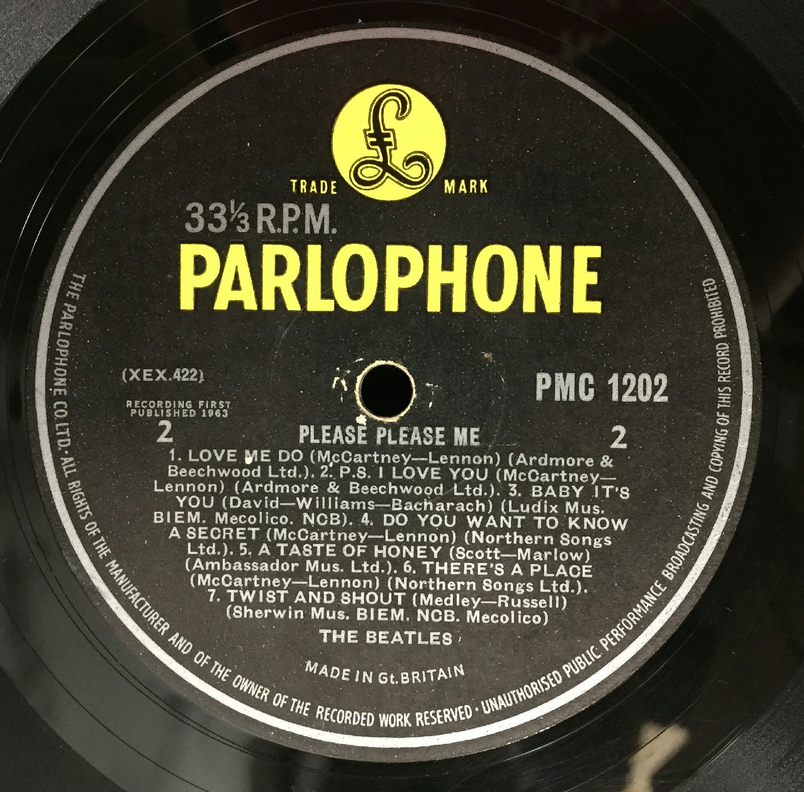 The Beatles Please Please Me LP VG UK Mono PMC 1202 1963 