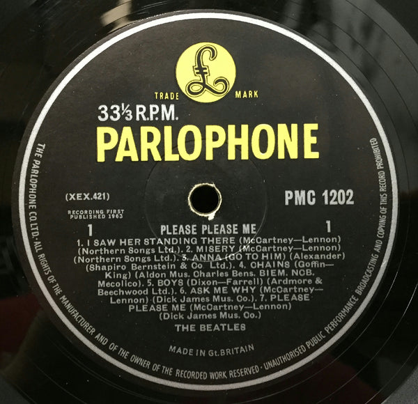The Beatles Please Please Me LP VG UK Mono PMC 1202 1963 "KT" Parlophone 4th - Shuga Records