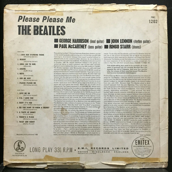 The Beatles Please Please Me LP VG UK Mono PMC 1202 1963 "KT" Parlophone 4th - Shuga Records