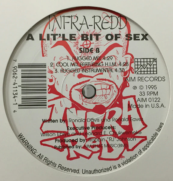 Infra-Redd A Lit'le Bit Of Sex 12" VG+ 1995 USA Random Rap RARE Gangsta on AIM - Shuga Records