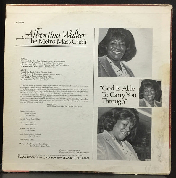 Albertina Walker God Is Able To Carry You Through LP VG+ 1983 USA Savoy SL 14723 - Shuga Records