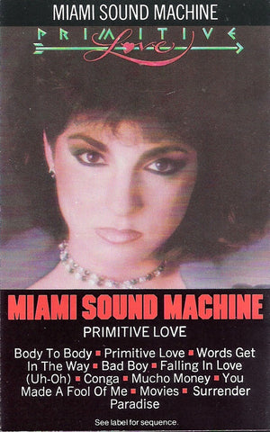 Miami Sound Machine ‎– Primitive Love - VG+ Cassette Album 1985 Epic USA Tape - Synth-pop / Latin