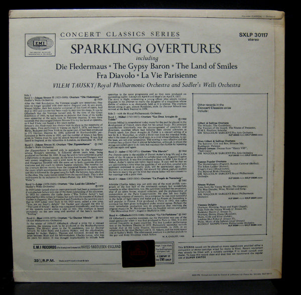 Vilem Tausky Sparkling Overtures LP Mint- SXLP 30117 EMI Odeon 1960 UK Stereo - Shuga Records